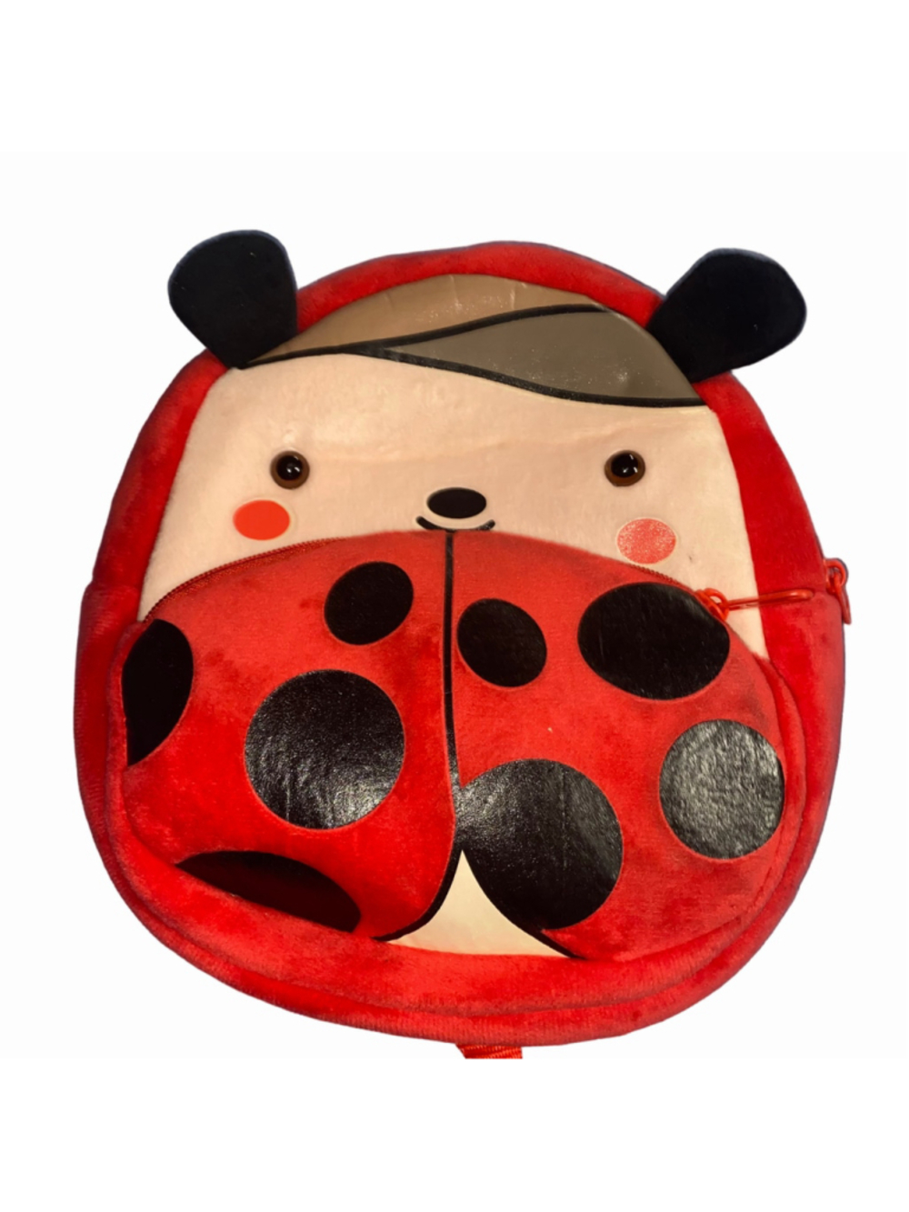 Baby Kakoo Ladybug Plush Mini Backpack Red Black